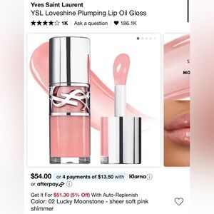 YSL Loveshine Plumping Lip Oil Gloss - Lucky Moonstone